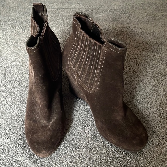 Prada brown suede wedge booties. EUC - Picture 1 of 7